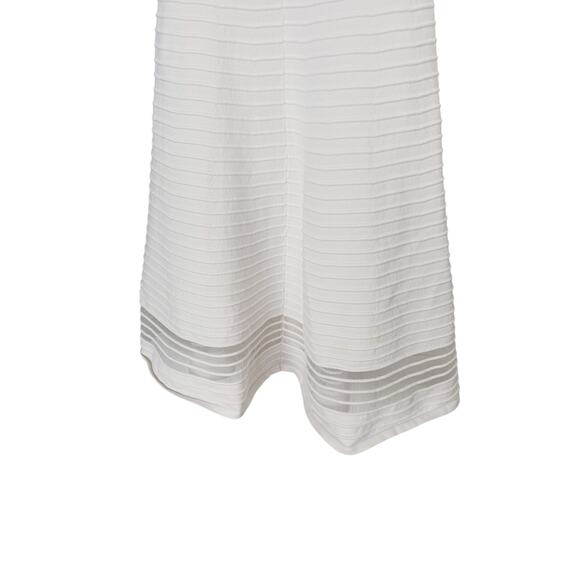 French Connection Illusion Fit & Flare Crepe Knit Mini Dress White 2 Classic - Picture 11 of 14